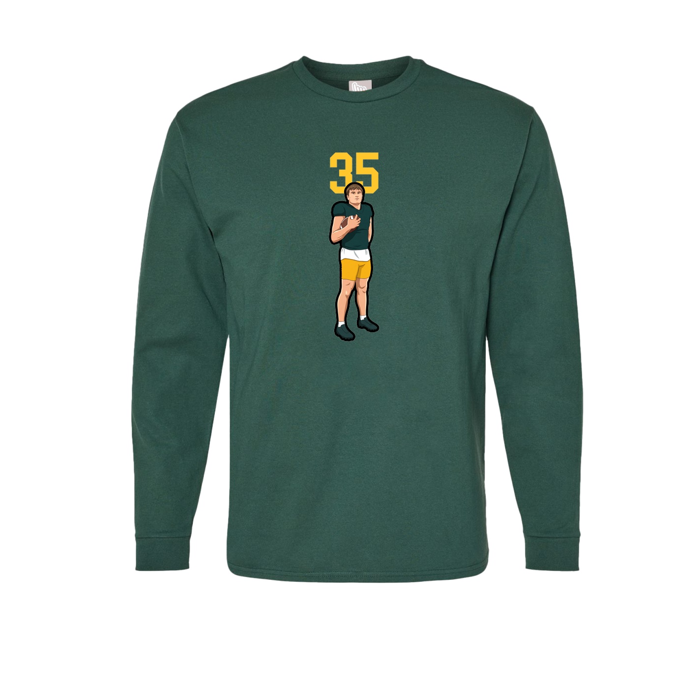 Long Sleeve Tee — Number Top in Green