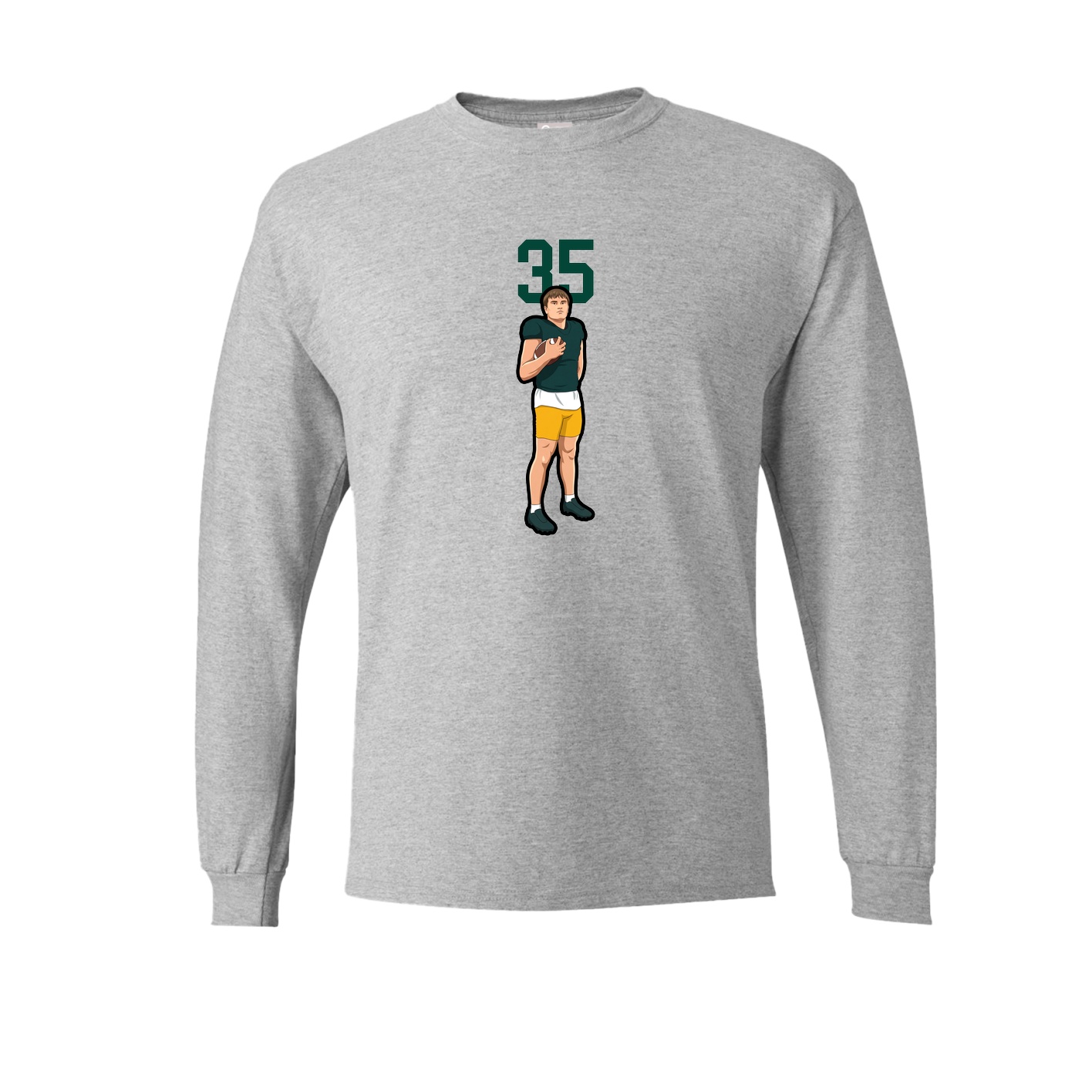 Long Sleeve Tee — Number Top in Grey