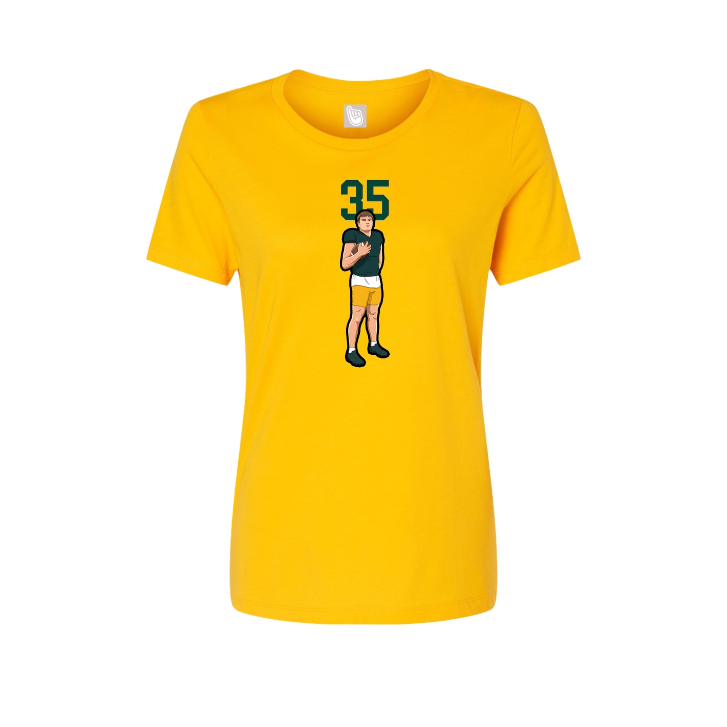 Womens Tee — Number Top in Gold