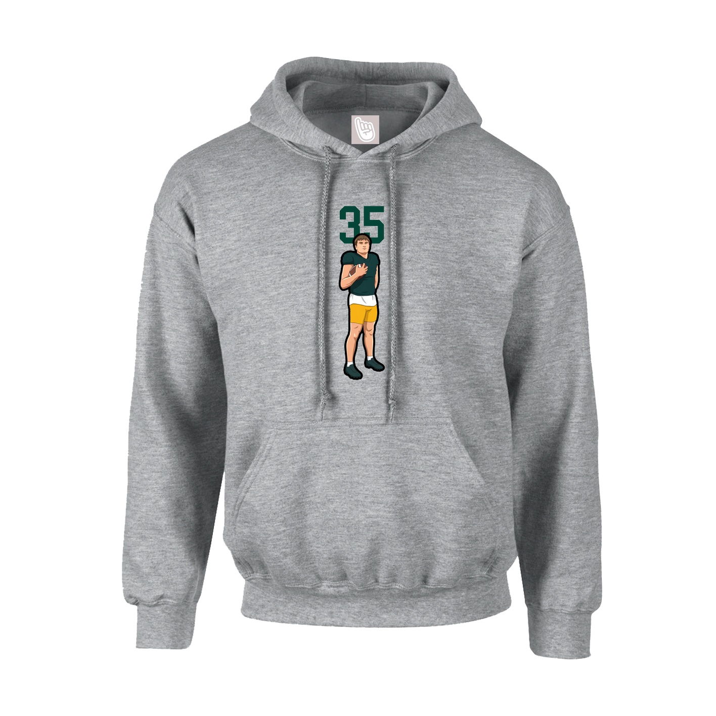 Hoodie — Number Top in Grey