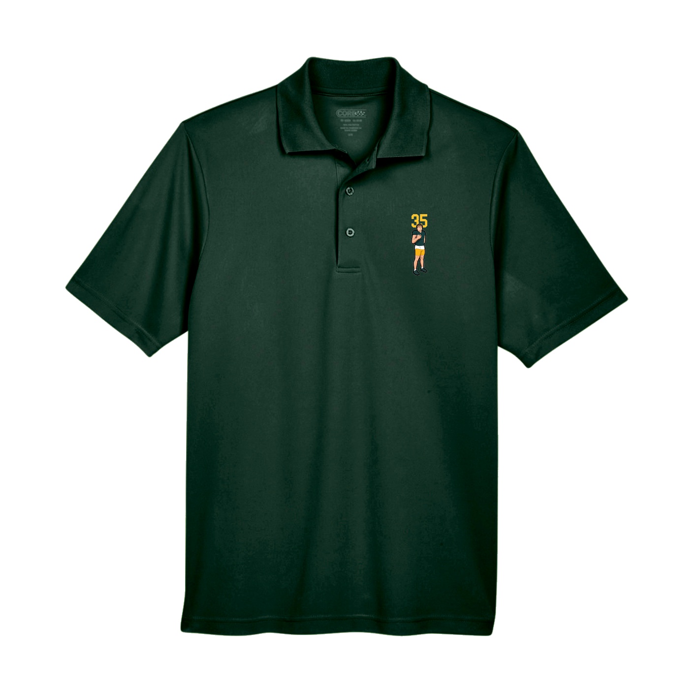 Performance Polo — Number Top in Green