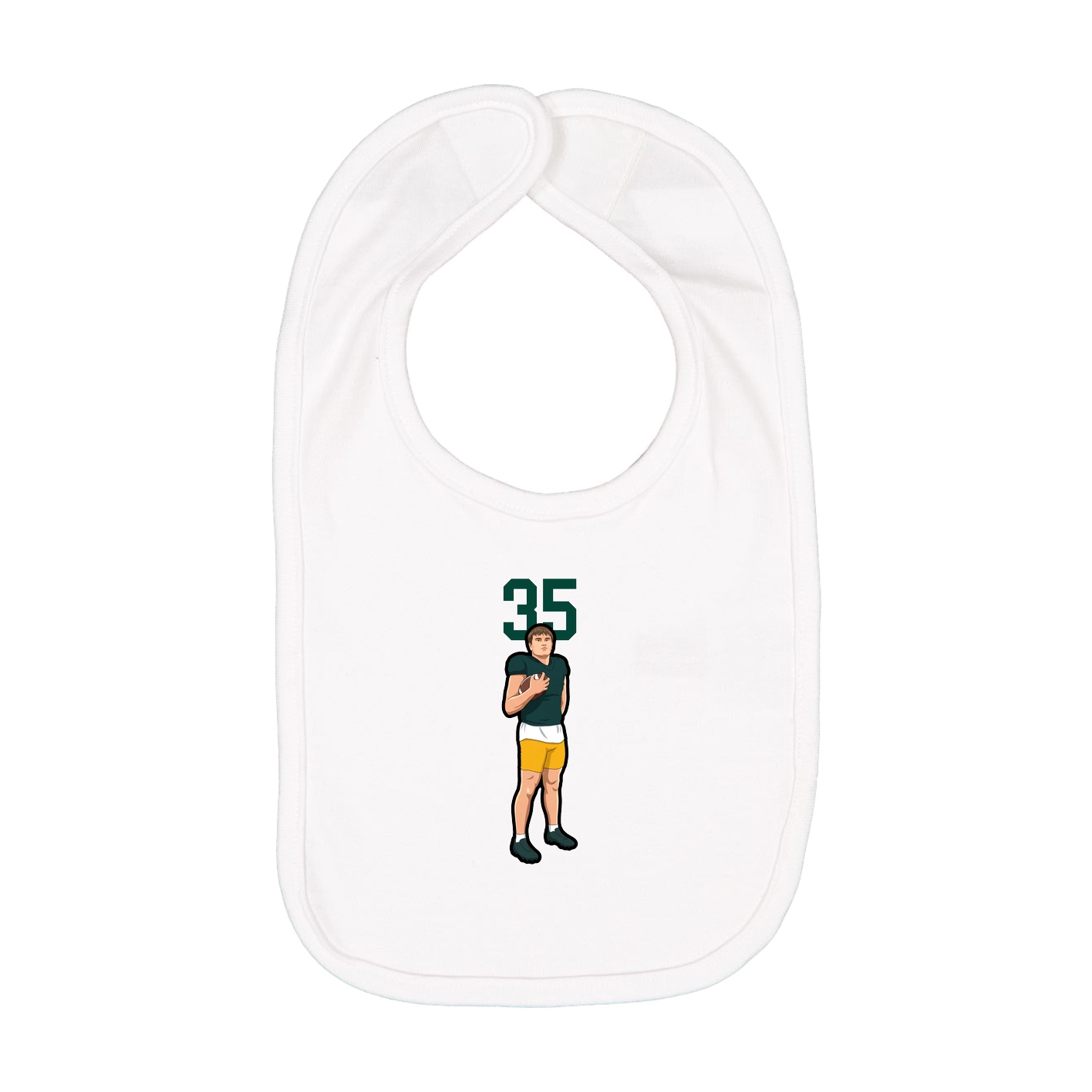 Infant Bib — Number Top in White