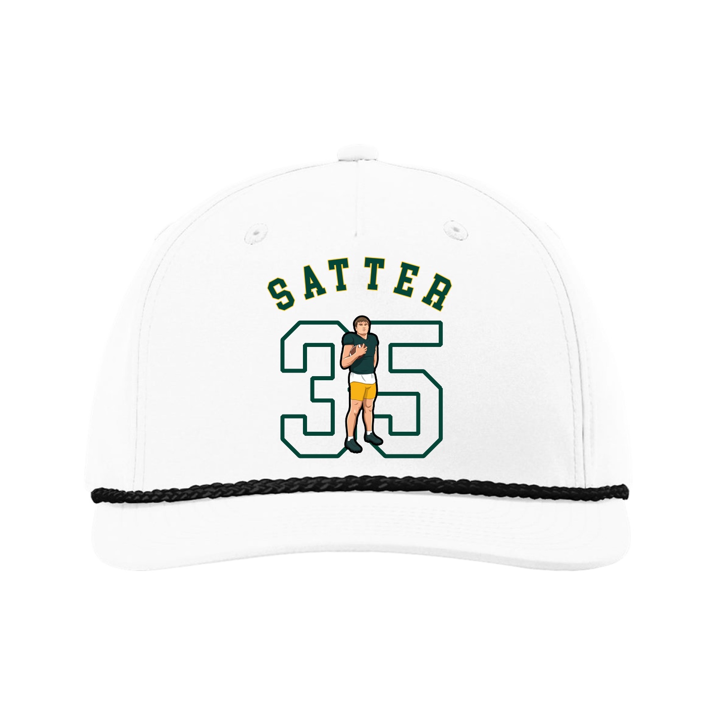 Five-Panel Classic Rope Cap — Shirsey Arch in White