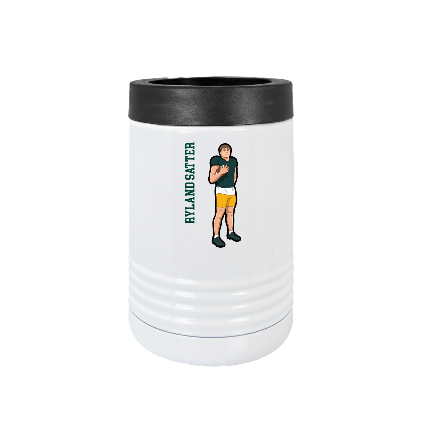 Beverage Holder — Name Vertical in White