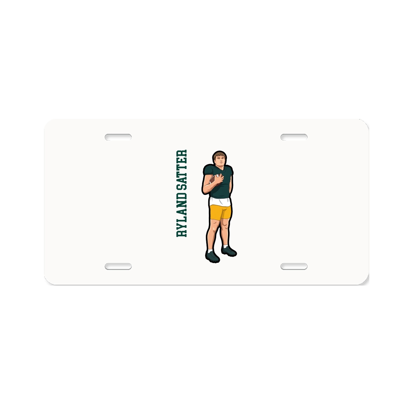 License Plate — Name Vertical in Classic