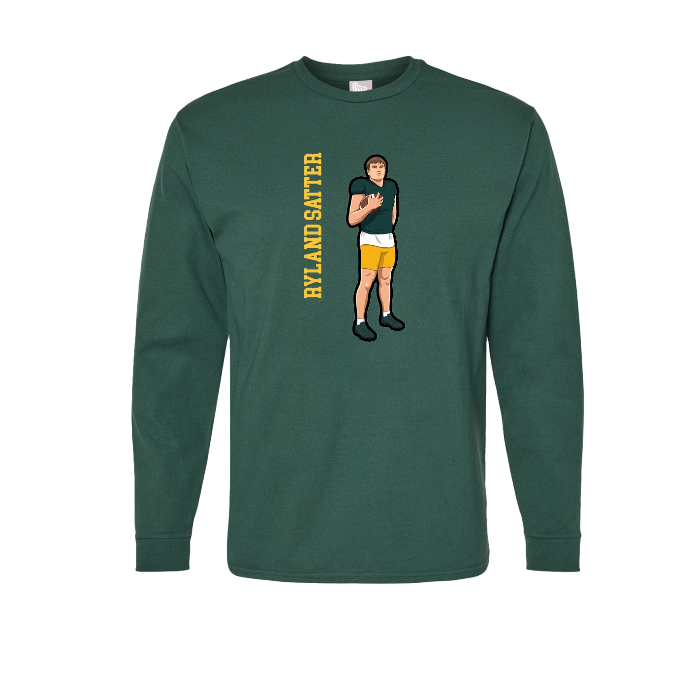 Long Sleeve Tee — Name Vertical in Green