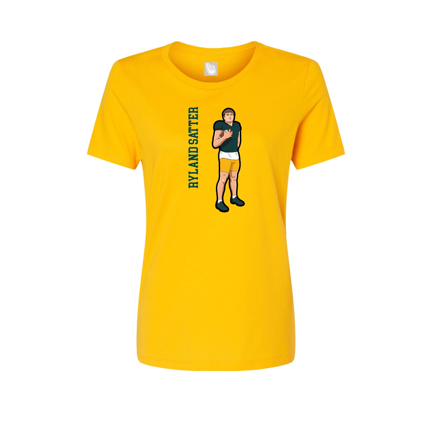 Womens Tee — Name Vertical in Gold