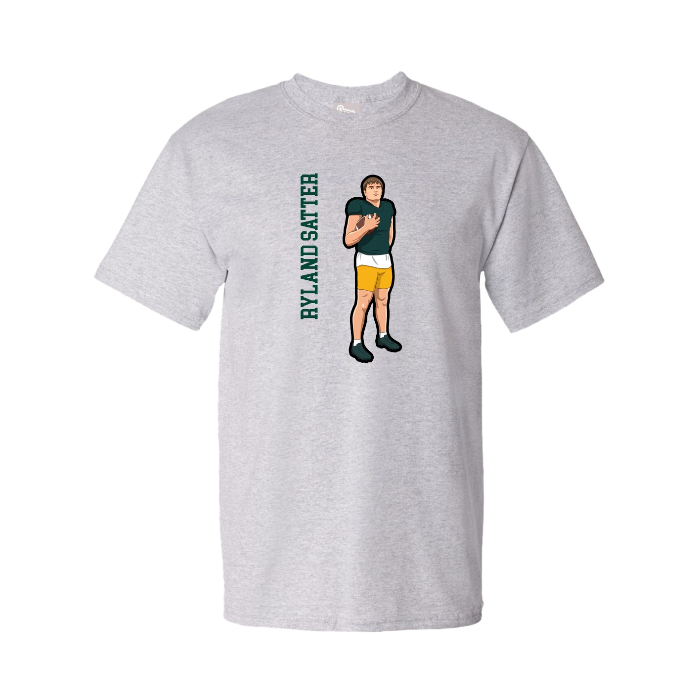 Youth Tee — Name Vertical in Grey