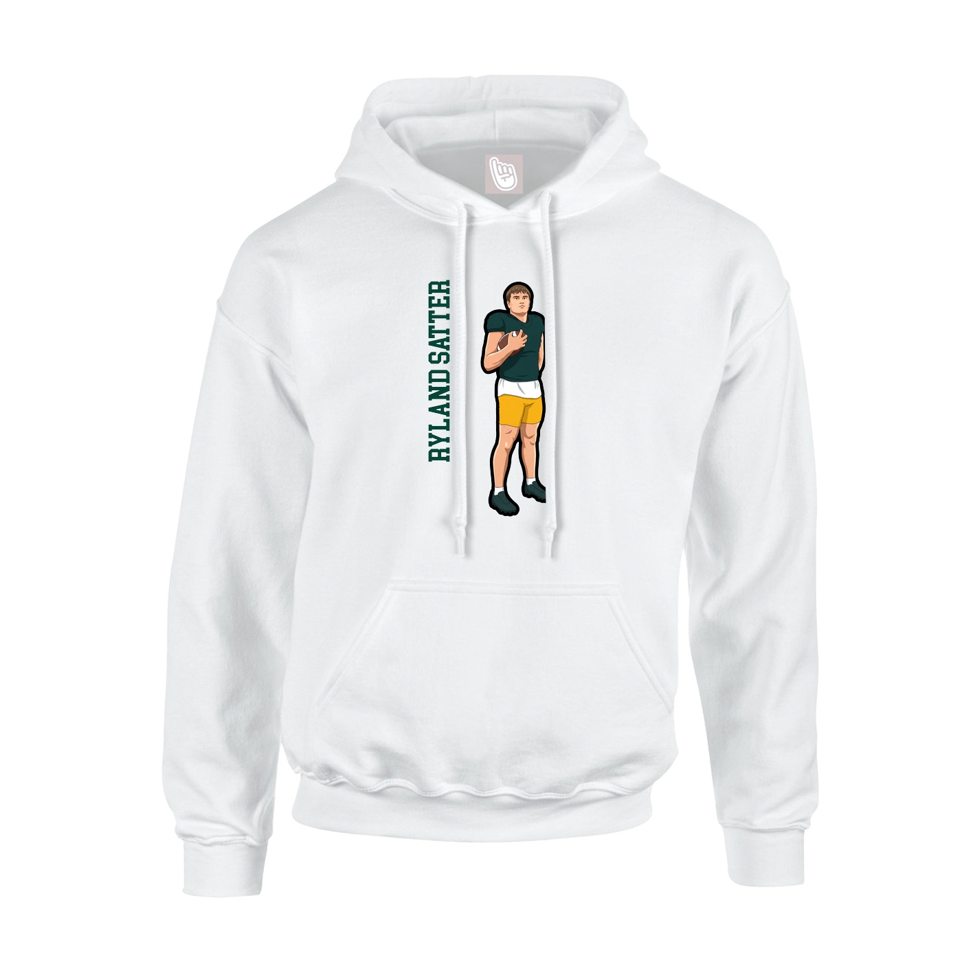 Youth Hoodie — Name Vertical in White