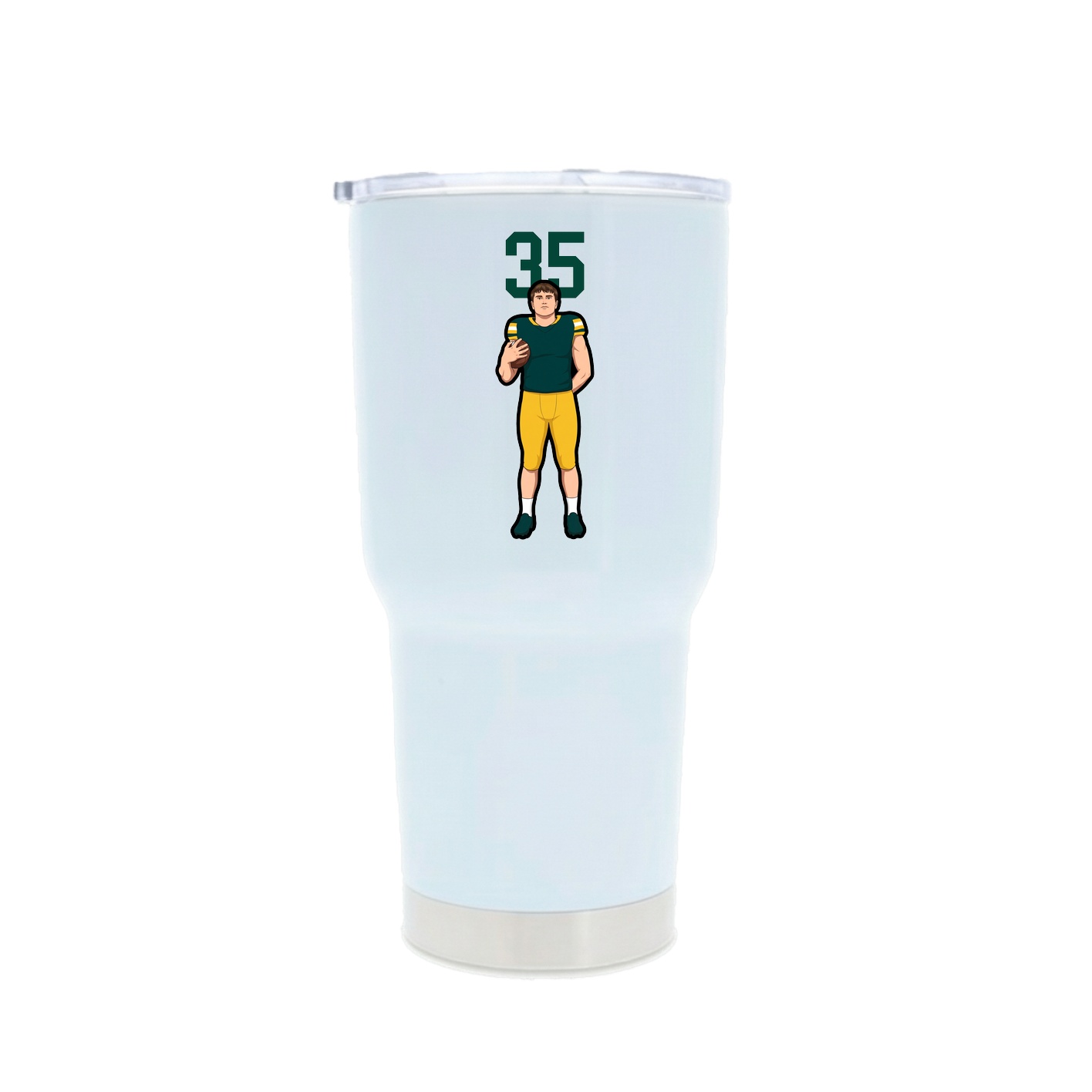 30oz Stainless Steel Tumbler — Number Top in White