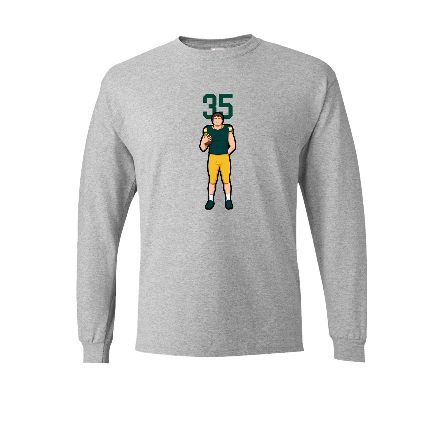 Long Sleeve Tee — Number Top in Grey
