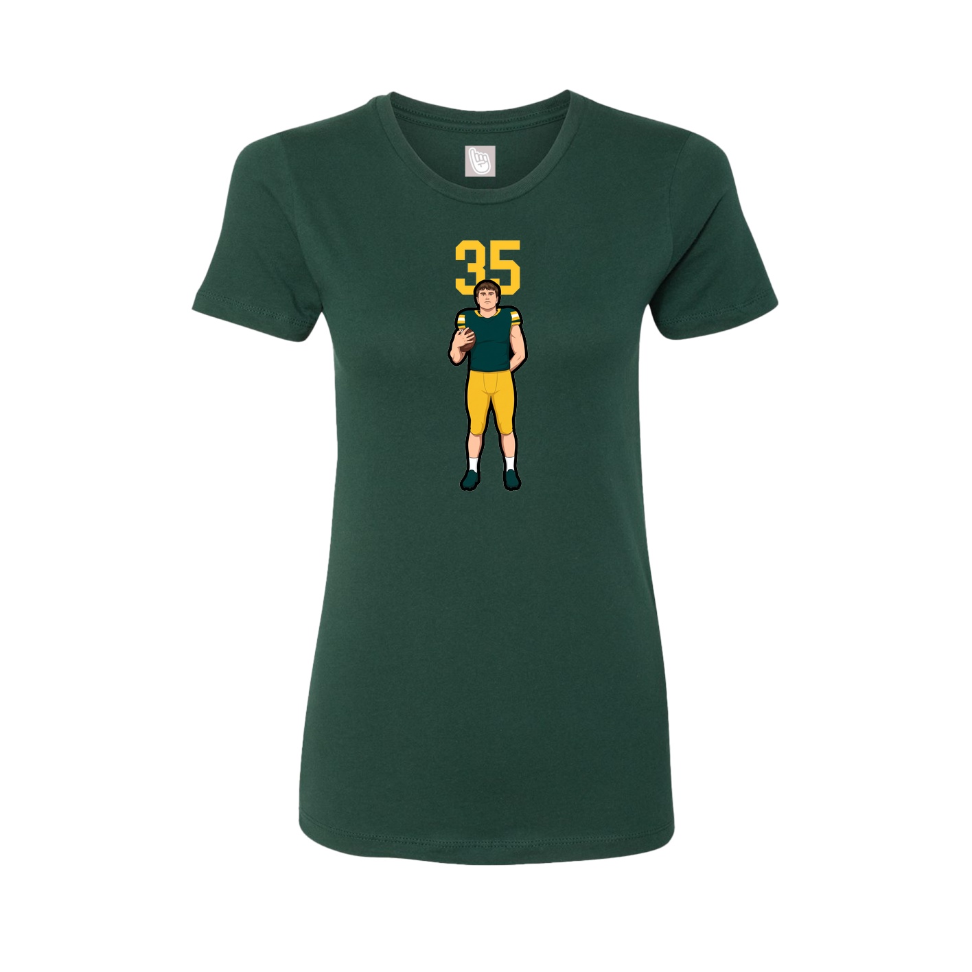 Fitted Women's Tee — Number Top in Green