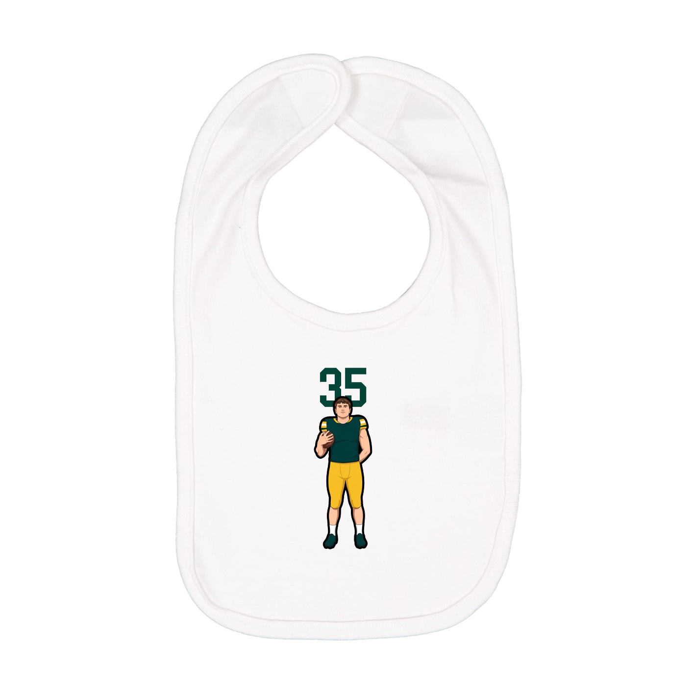 Infant Bib — Number Top in White
