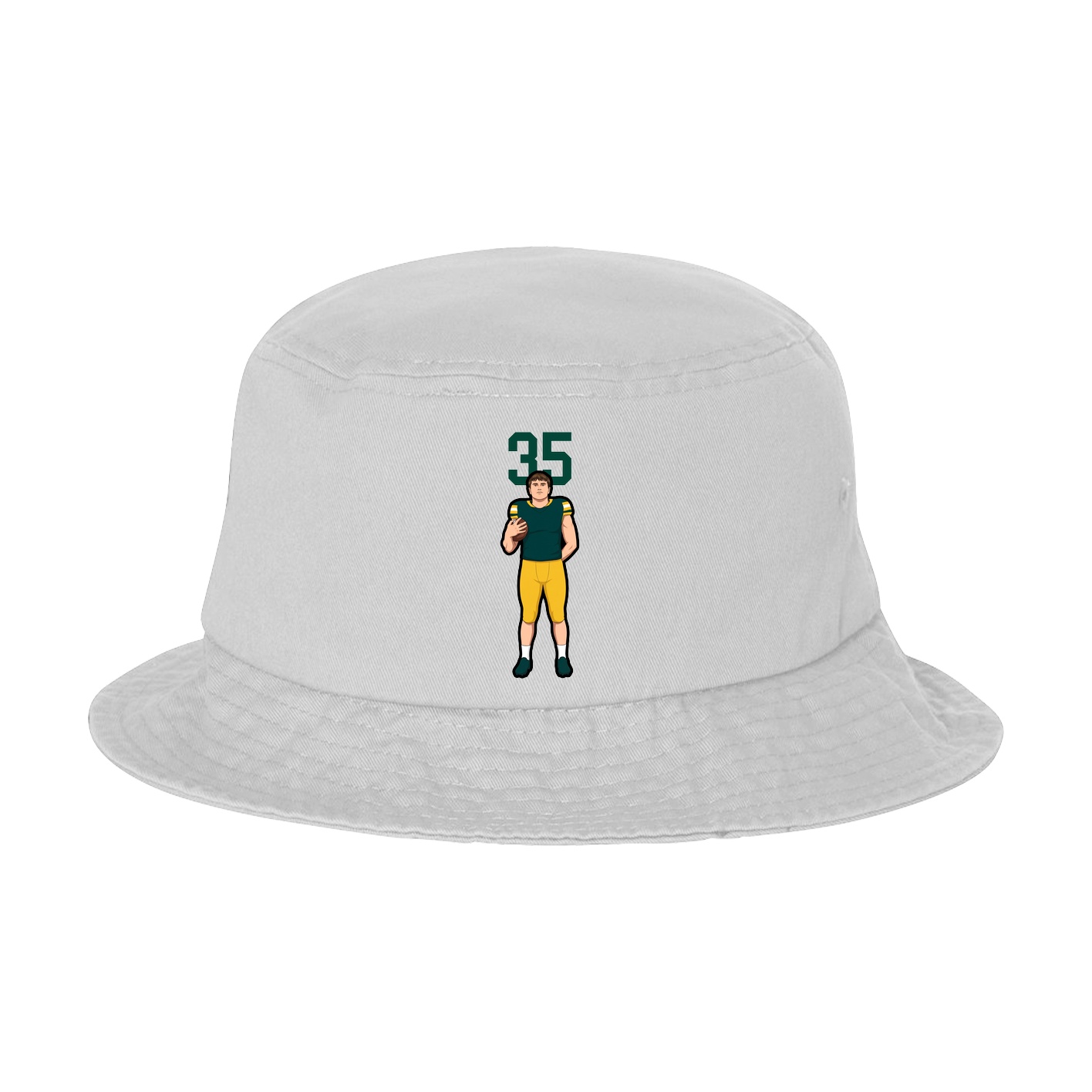Bucket Cap — Number Top in White