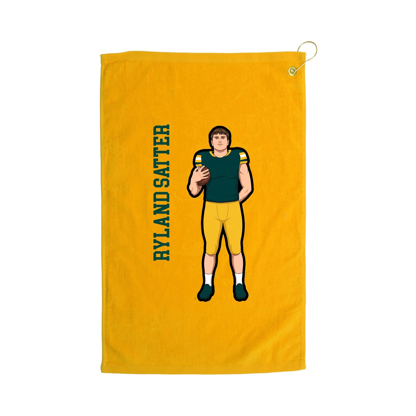Golf Towel — Name Vertical in Gold