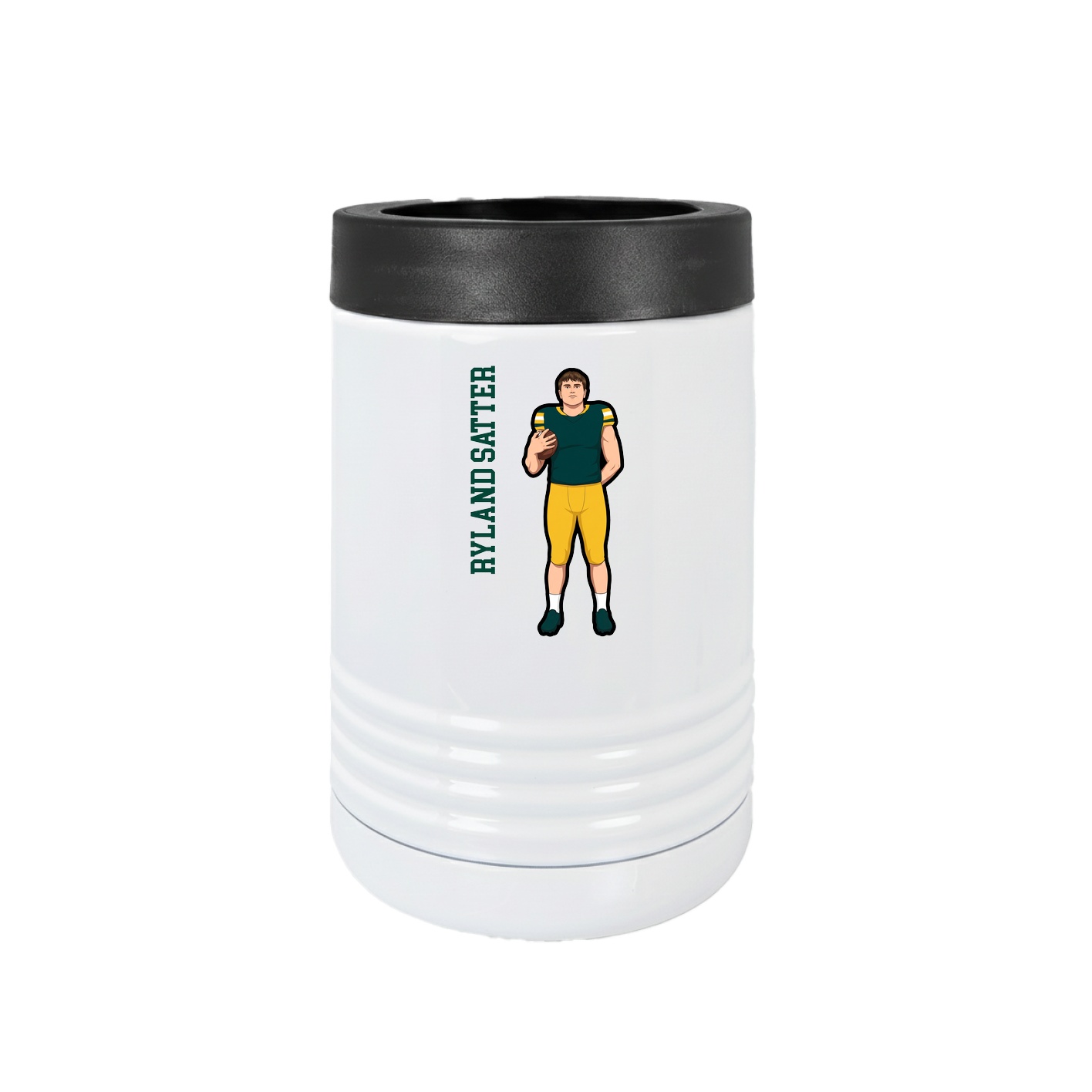 Beverage Holder — Name Vertical in White