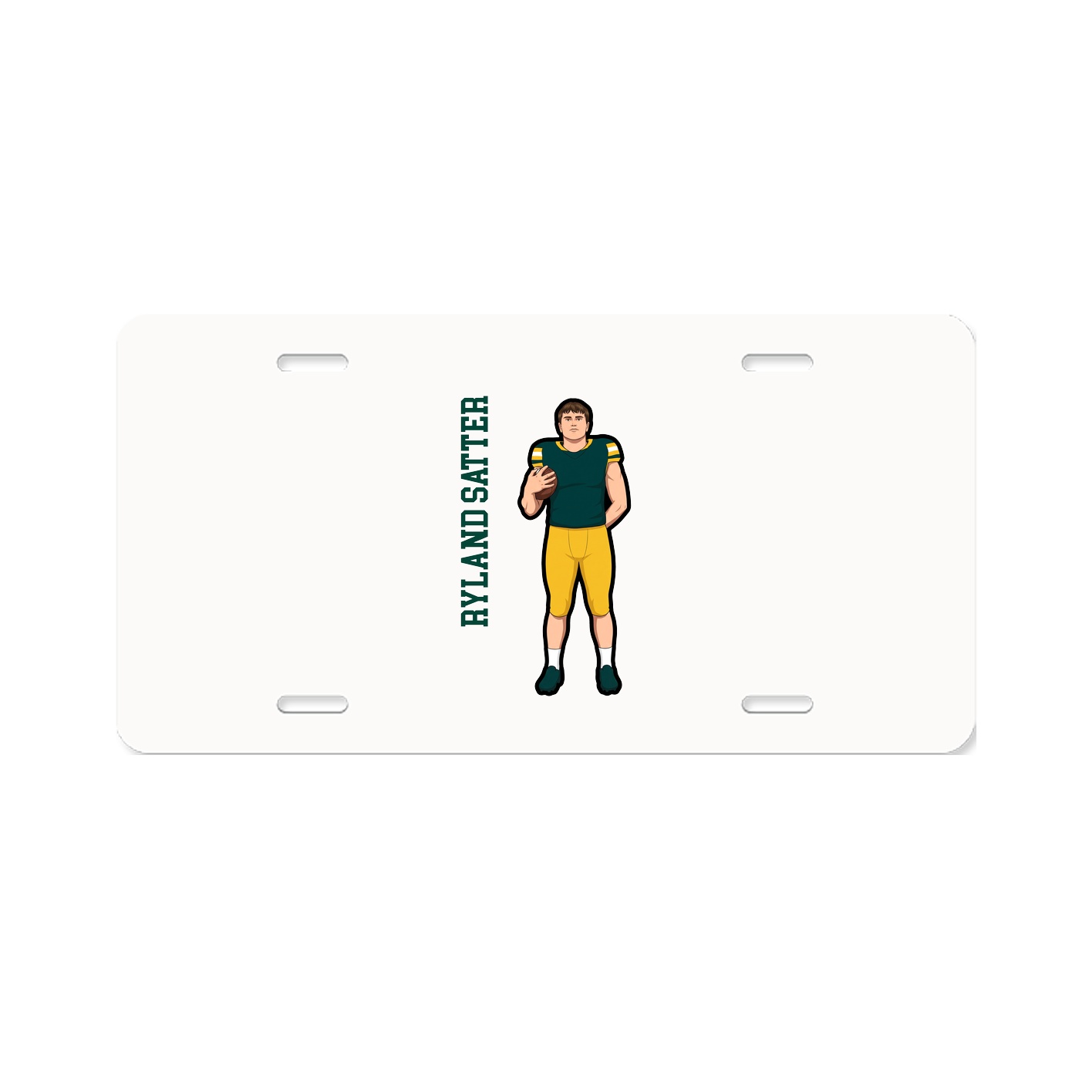 License Plate — Name Vertical in Classic
