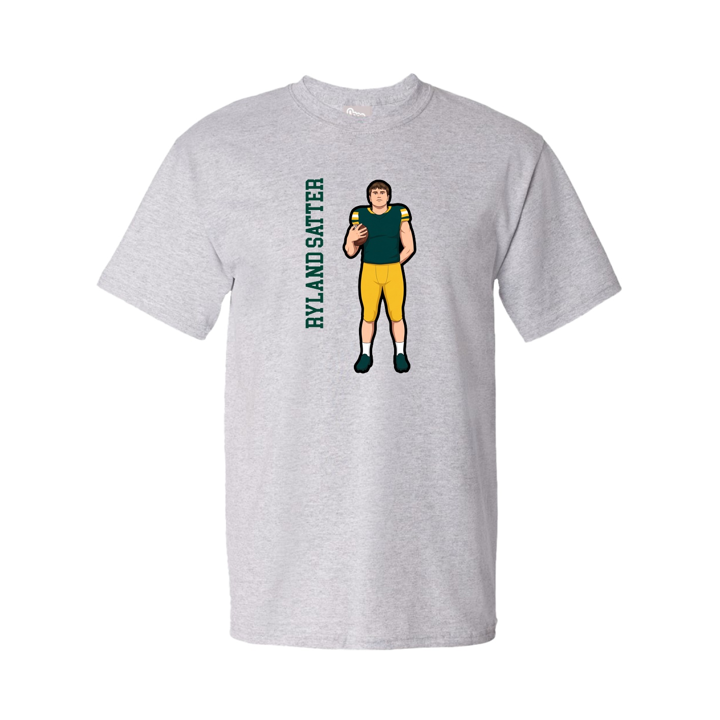 Youth Tee — Name Vertical in Grey