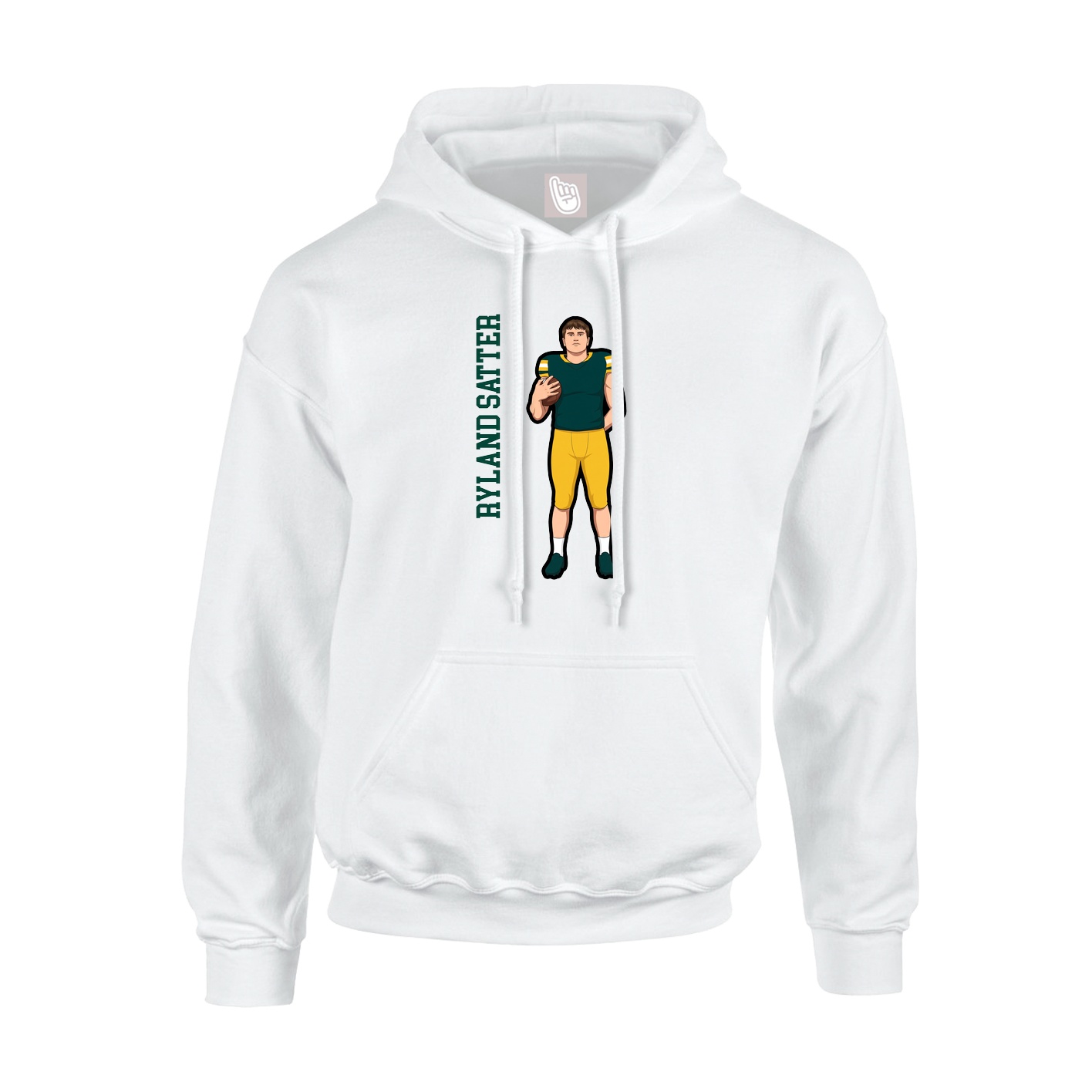 Youth Hoodie — Name Vertical in White