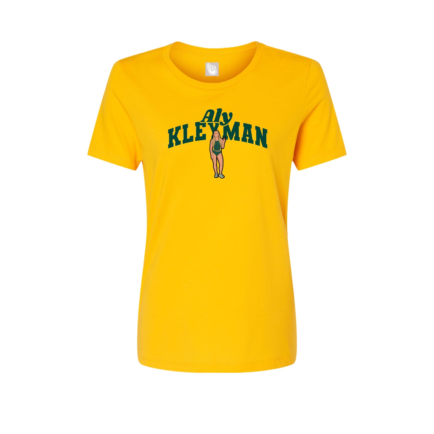 Fitted Women's Tee — Signature Arch in Gold