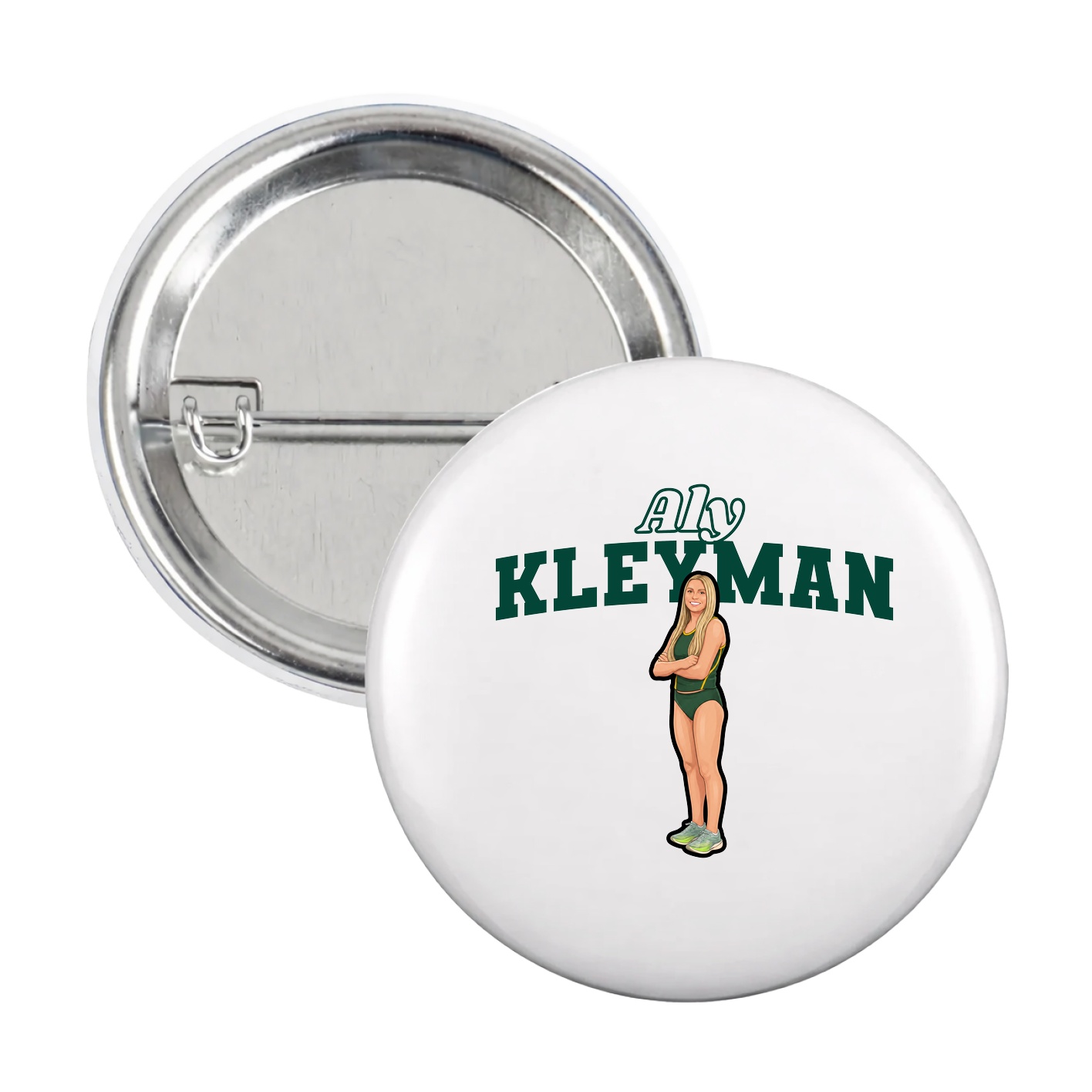 Game Day Button — Name Arch in White