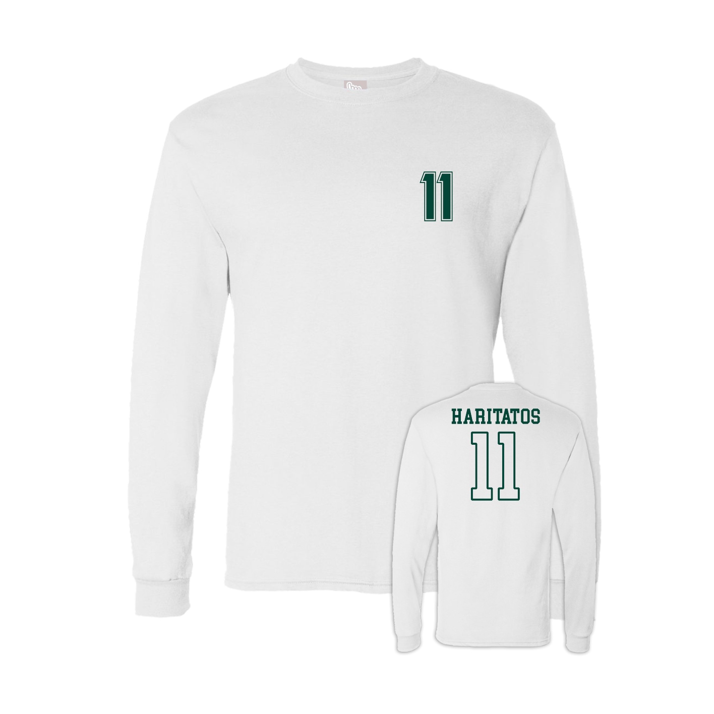 Long Sleeve Tee — Chest Back in White