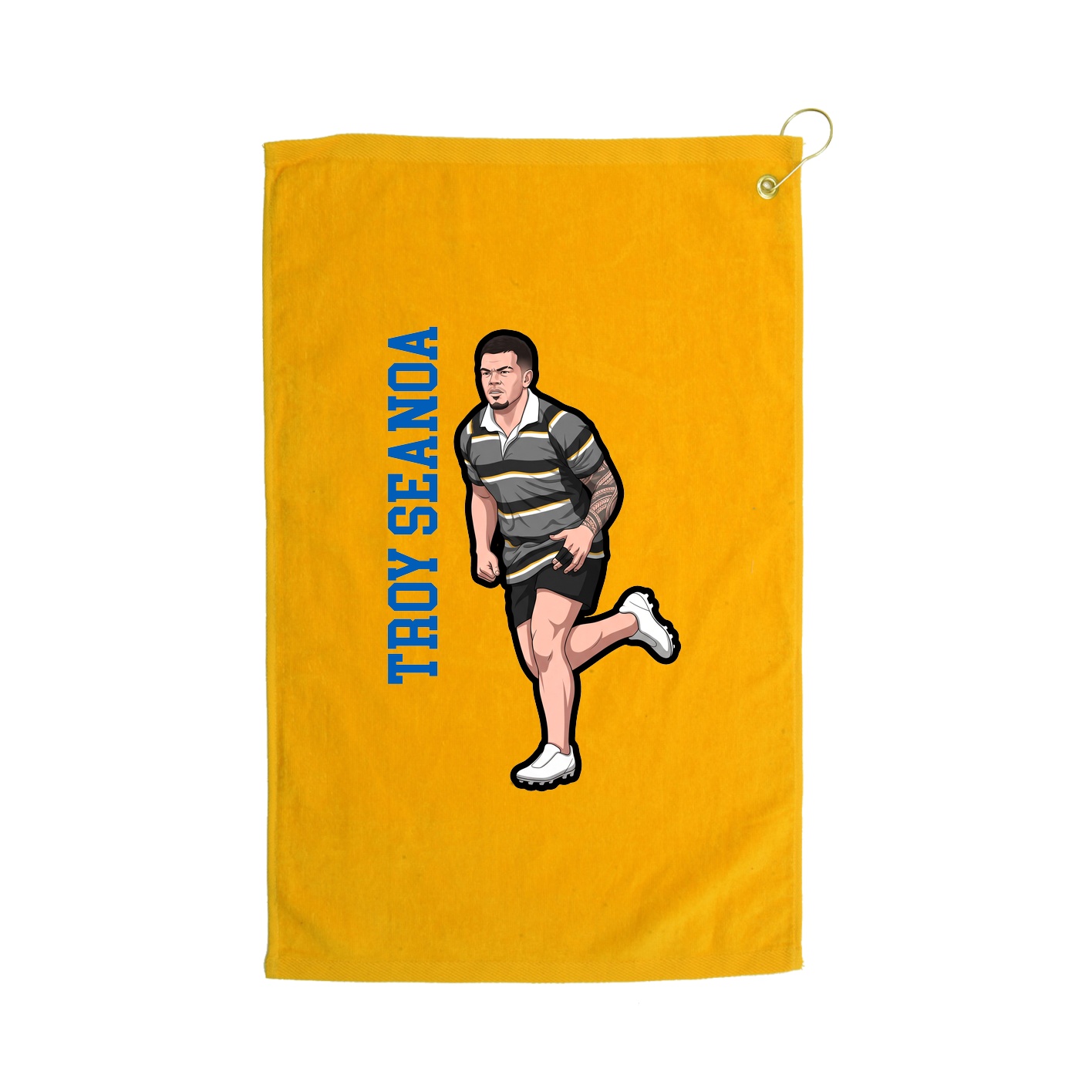 Golf Towel — Name Vertical in Gold