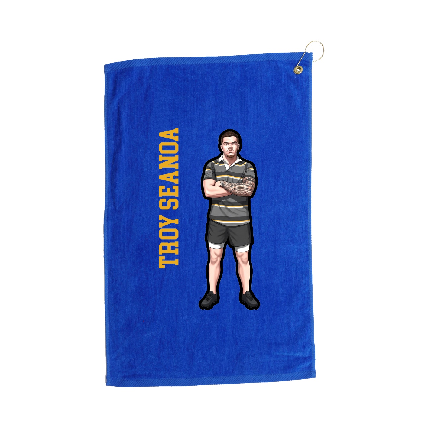 Golf Towel — Name Vertical in Royal