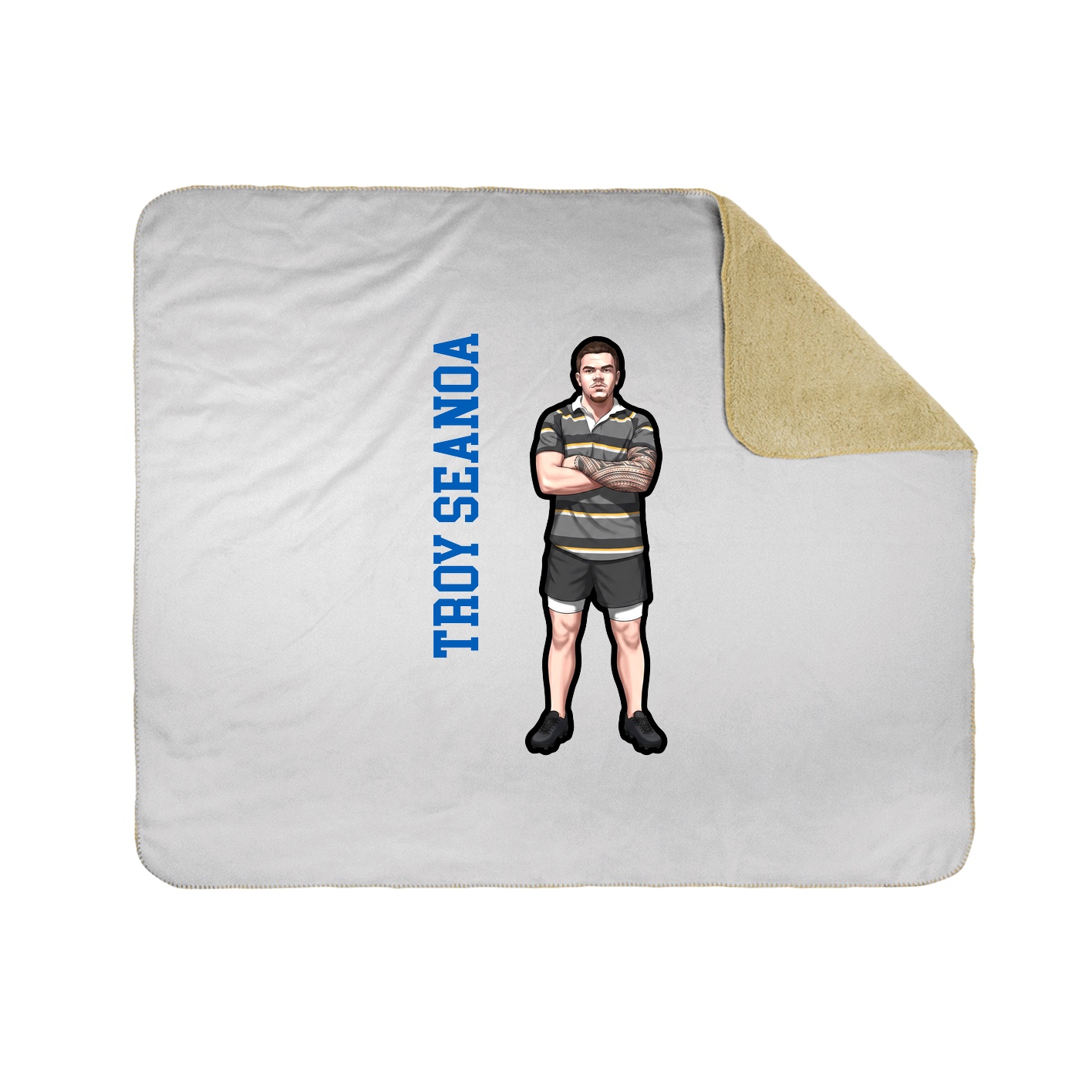 Throw Blanket — Name Vertical in White