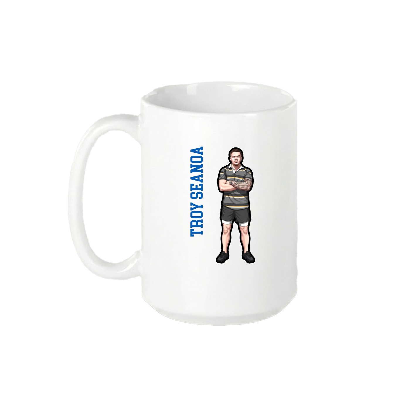 15oz Coffee Mug — Name Vertical in White