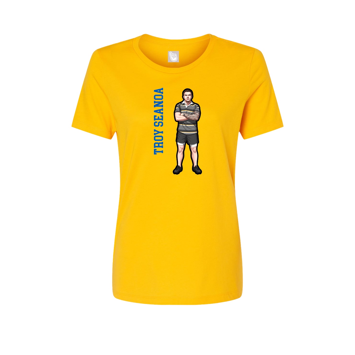 Womens Tee — Name Vertical in Gold