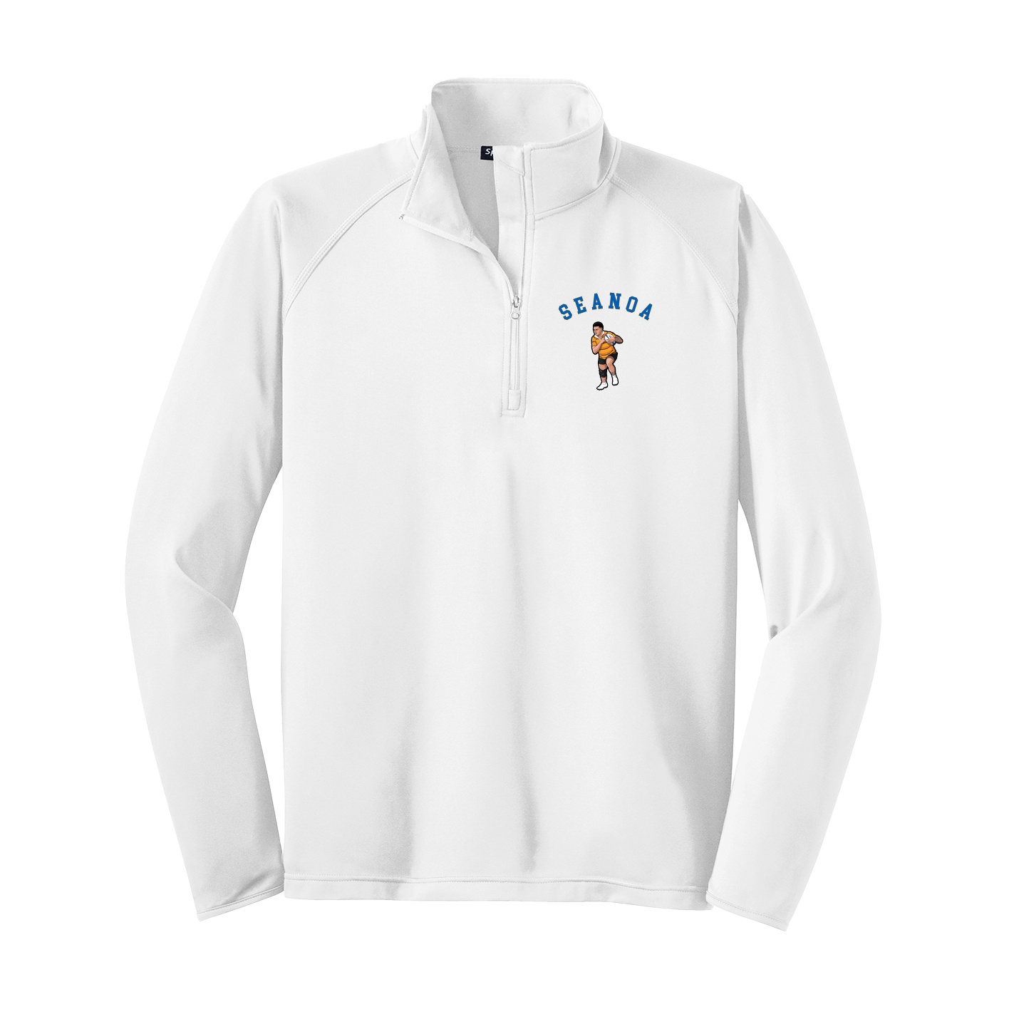 Q-Zip Pullover — Shirsey Arch in White
