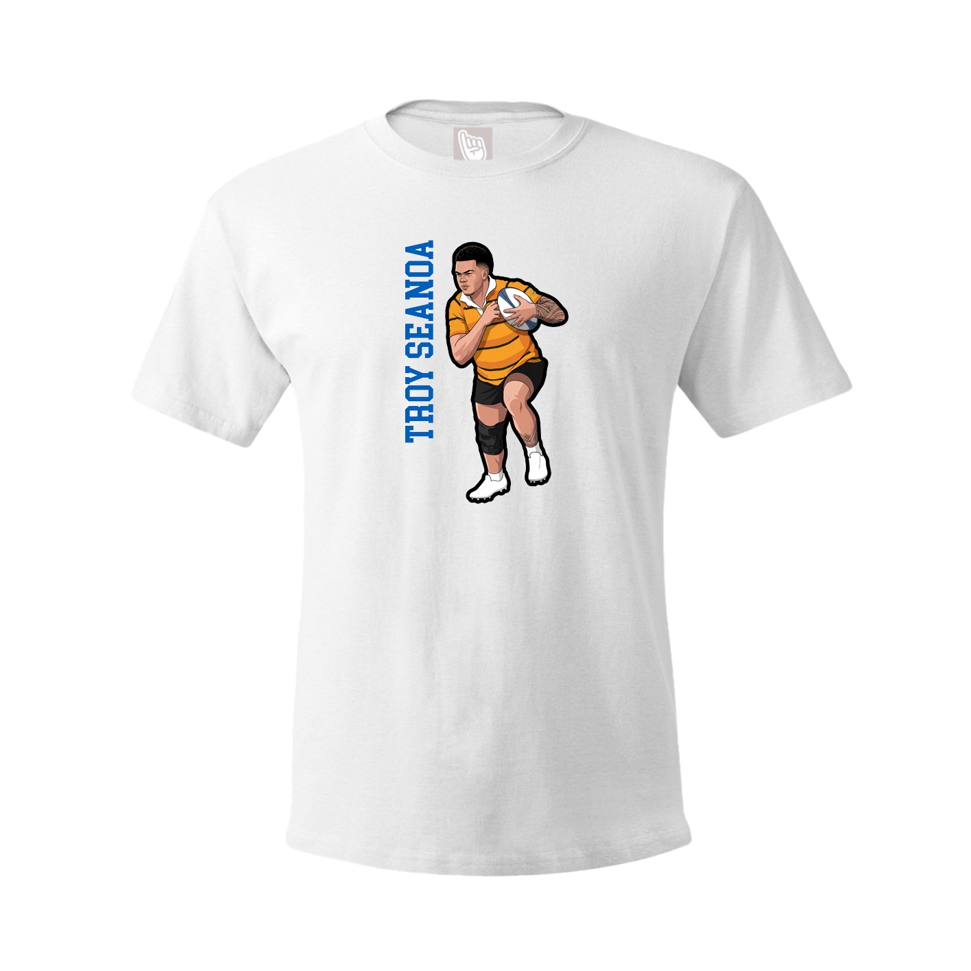 Youth Tee — Name Vertical in White