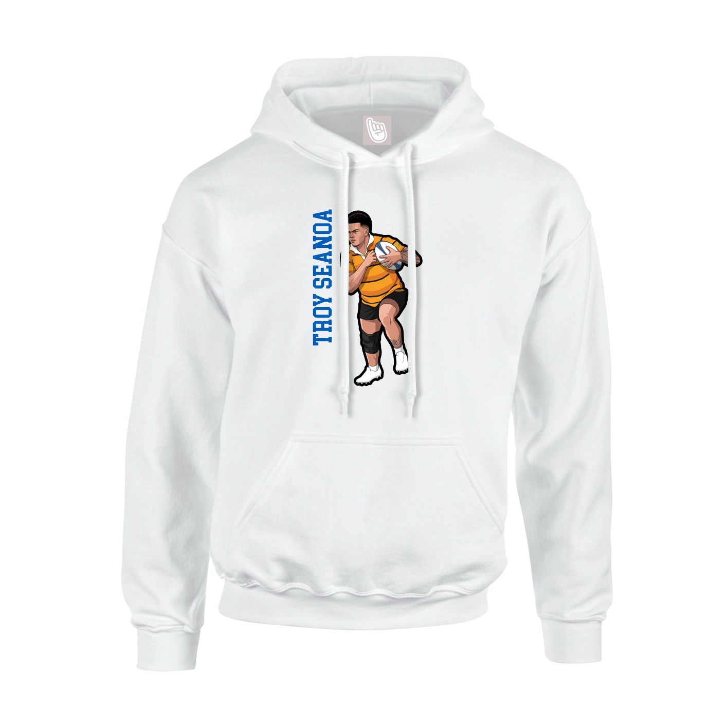 Hoodie — Name Vertical in White