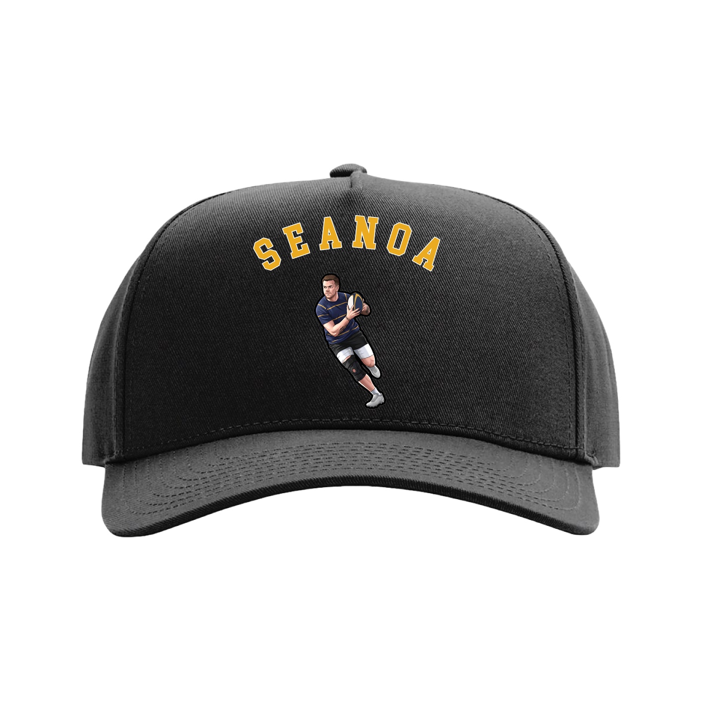 Full Fabric Five-Panel Champ Cap — Shirsey Arch in Black