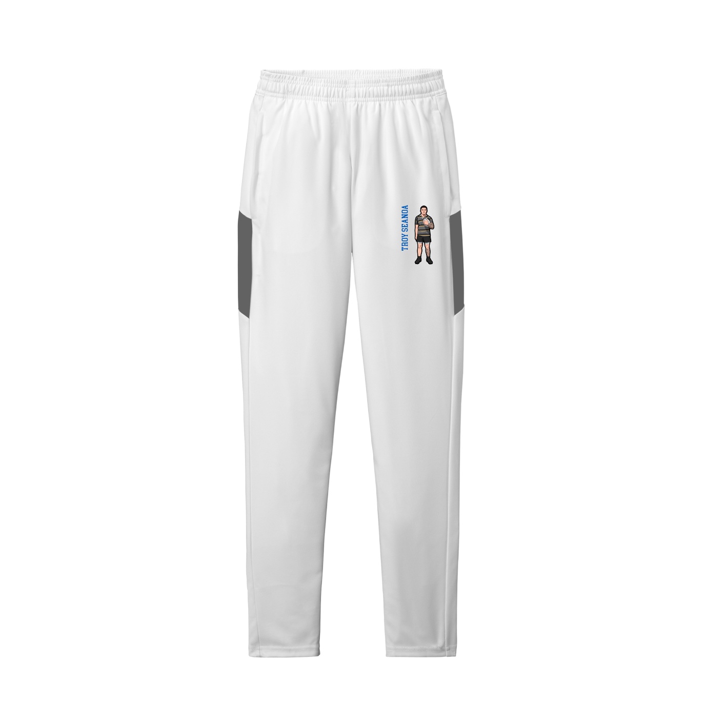 Team Travel Pant — Name Vertical in White/Grey