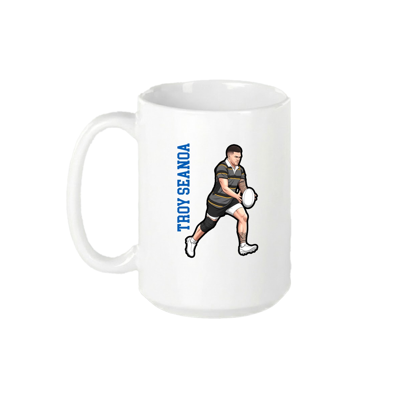 15oz Coffee Mug — Name Vertical in White