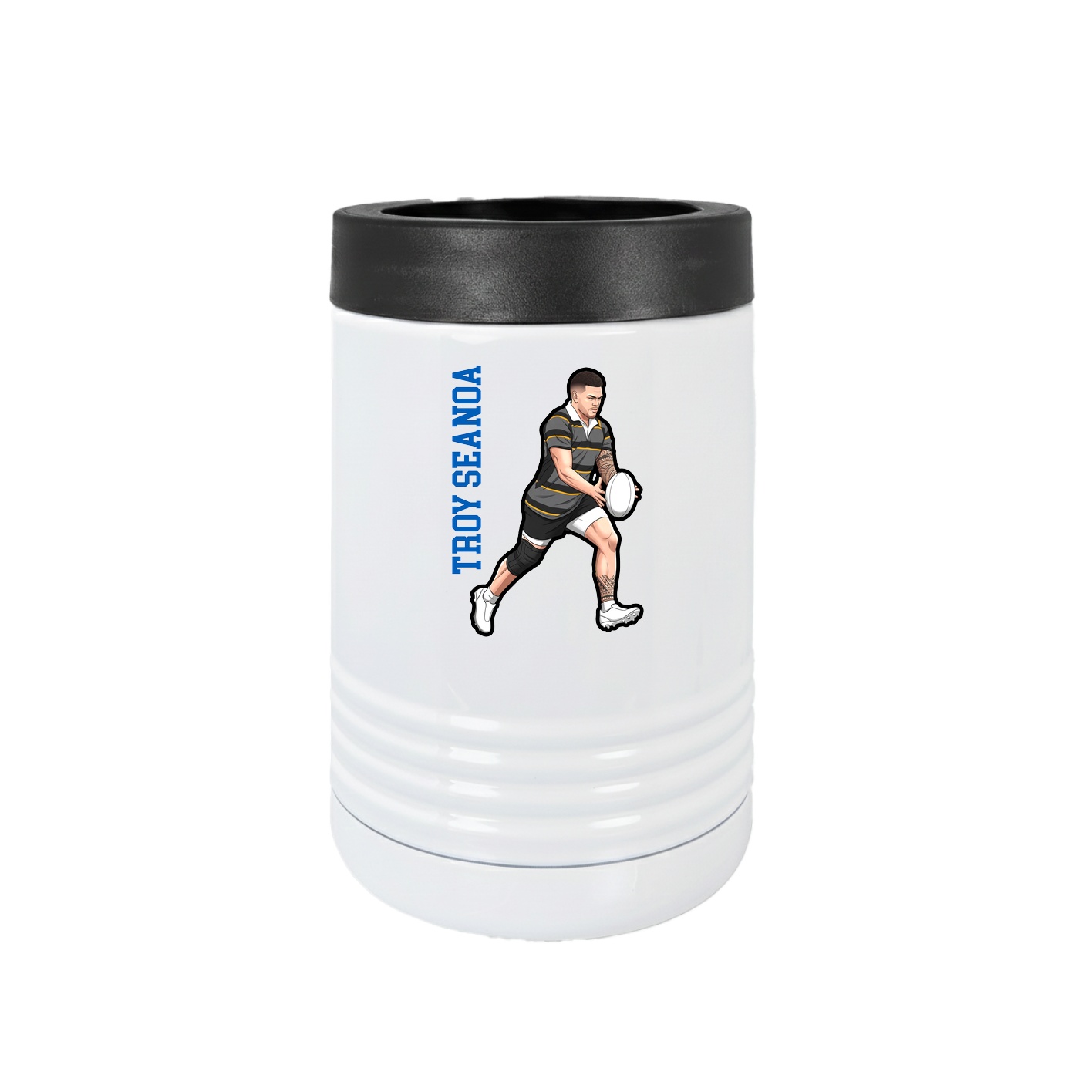 Beverage Holder — Name Vertical in White