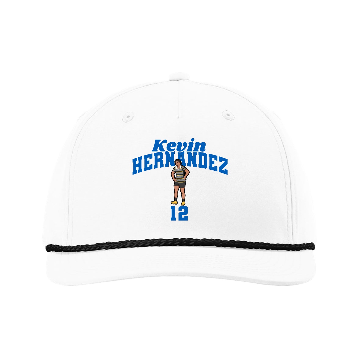 Five-Panel Classic Rope Cap — Signature Arch in White