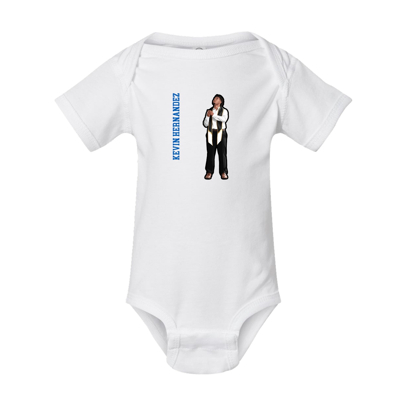 Baby Onesie — Name Vertical in White