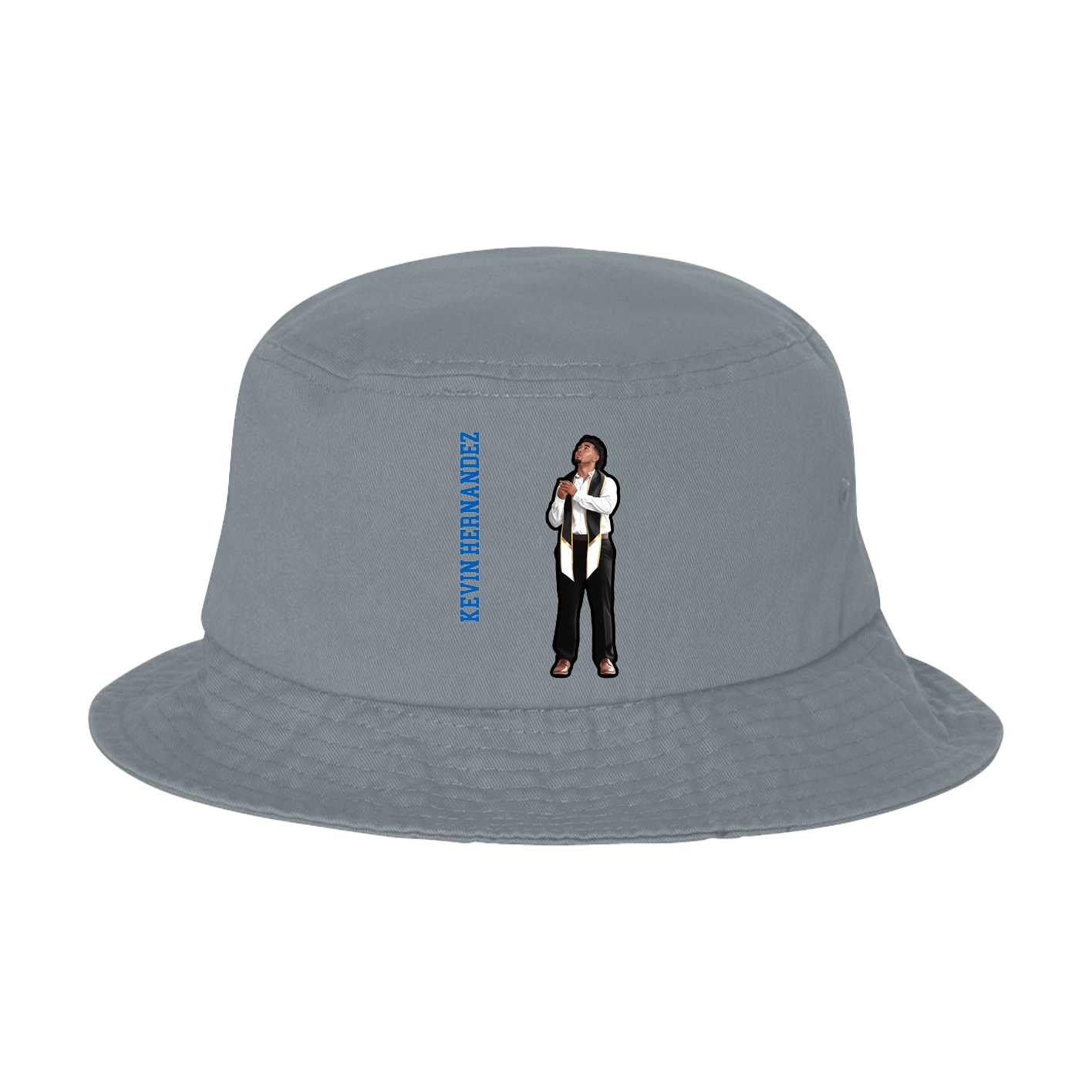 Bucket Cap — Name Vertical in Grey