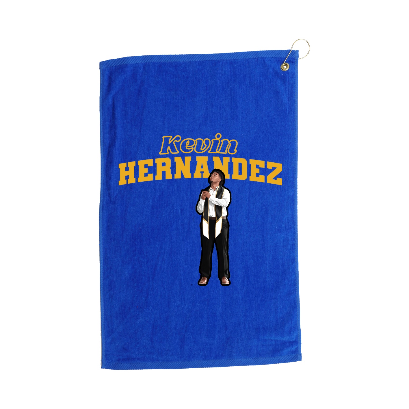 Golf Towel — Name Arch in Royal