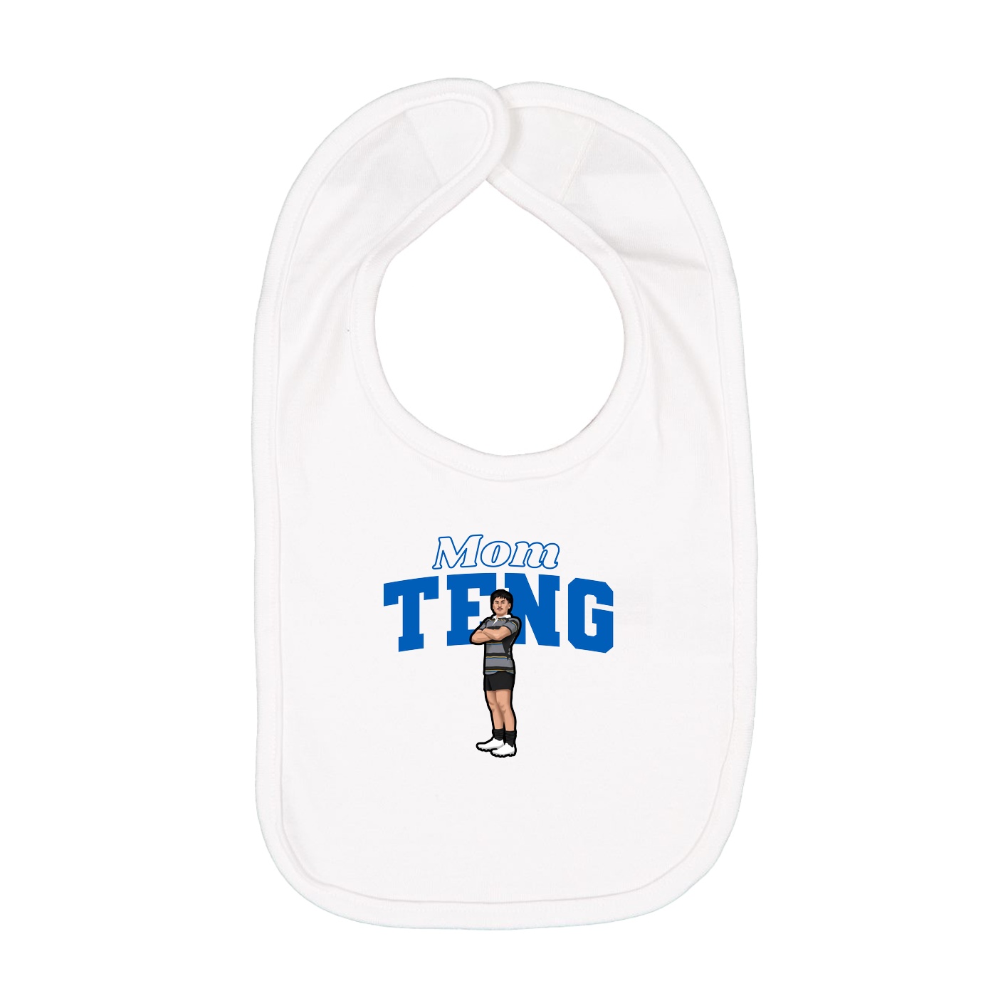 Infant Bib — Mothers Day Block in White