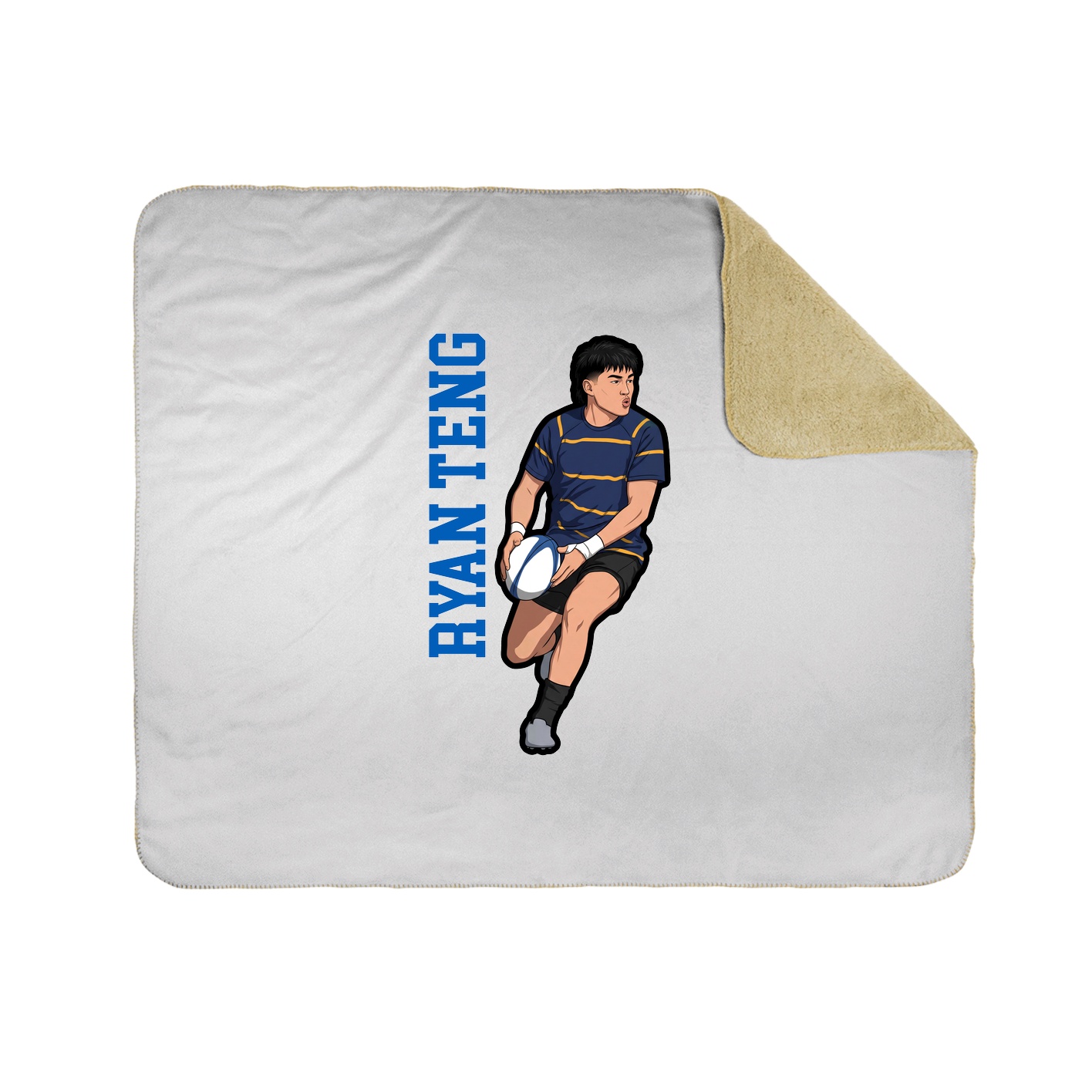 Throw Blanket — Name Vertical in White