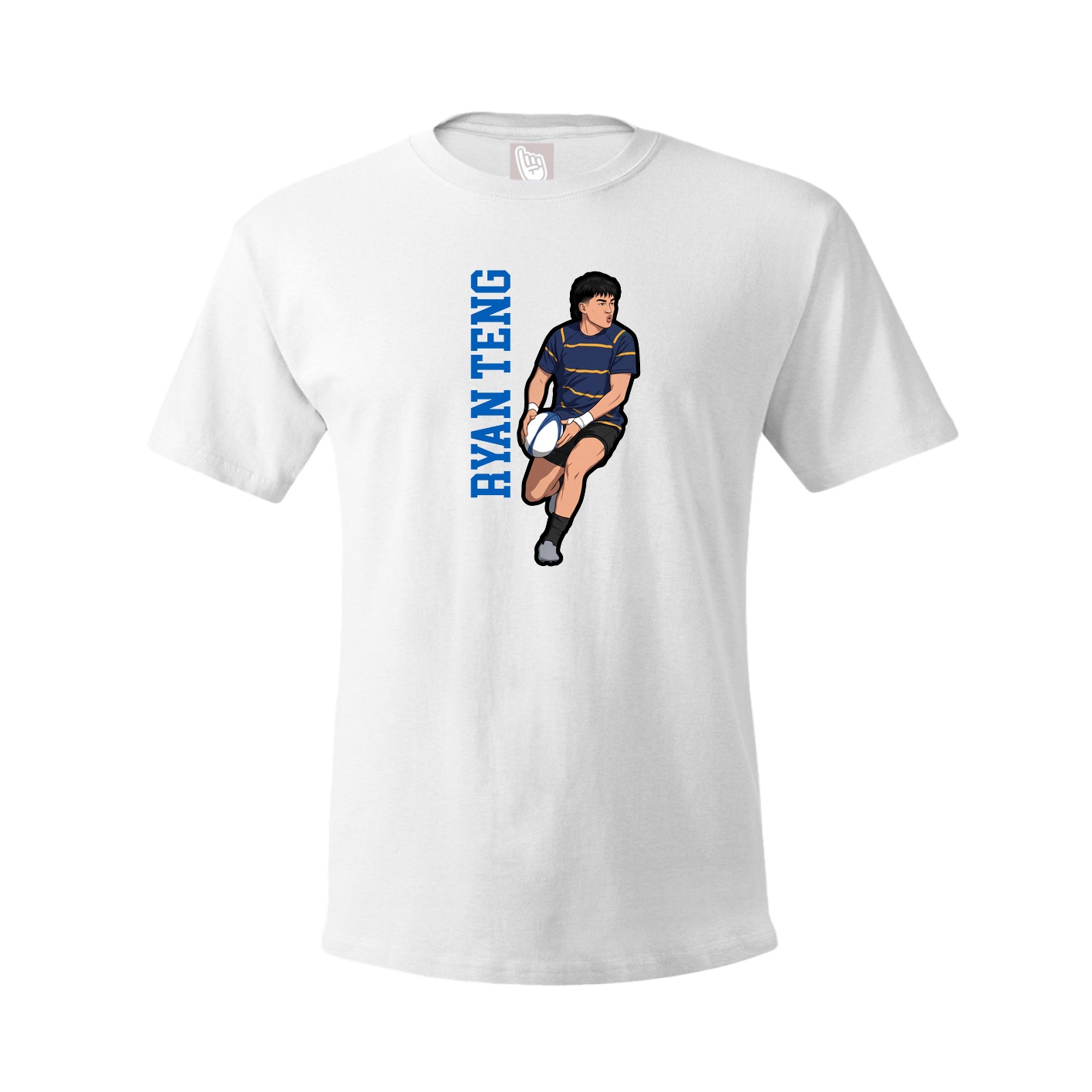 Youth Tee — Name Vertical in White