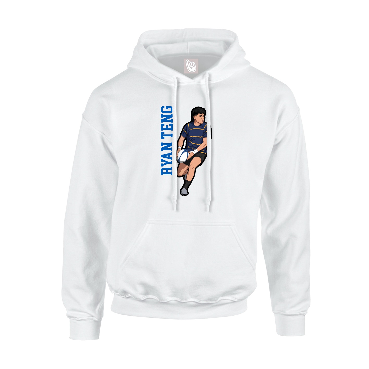 Youth Hoodie — Name Vertical in White