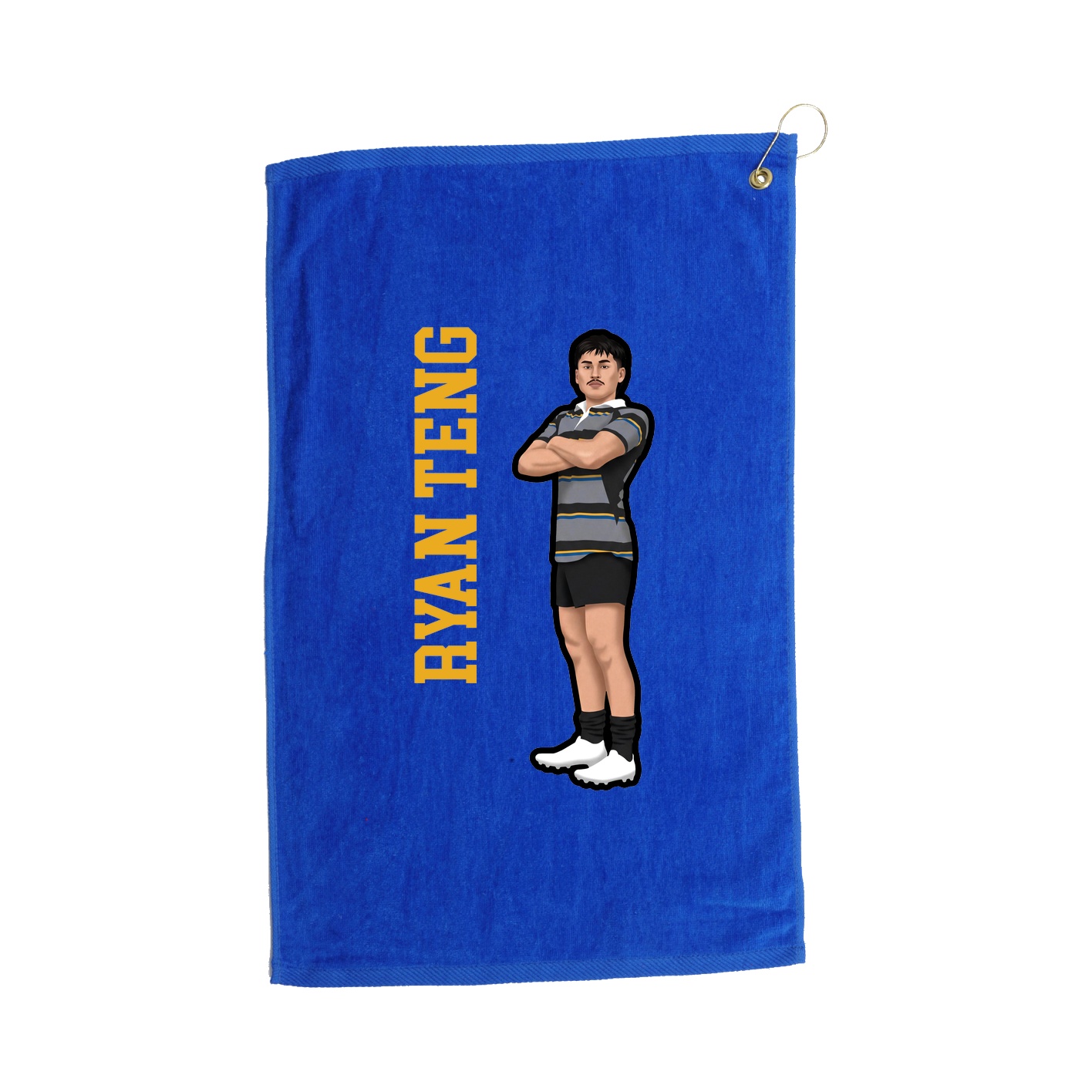 Golf Towel — Name Vertical in Royal