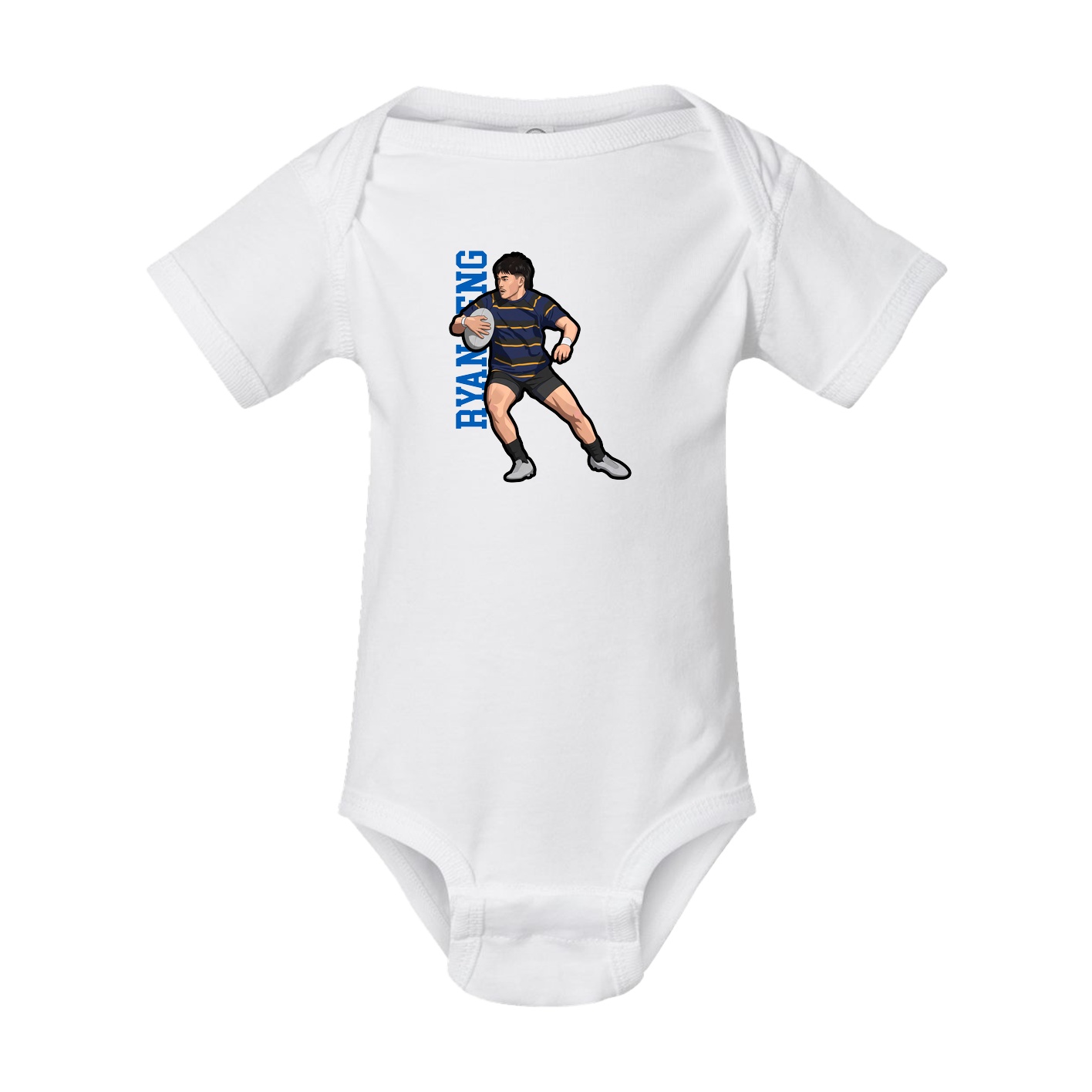 Baby Onesie — Name Vertical in White