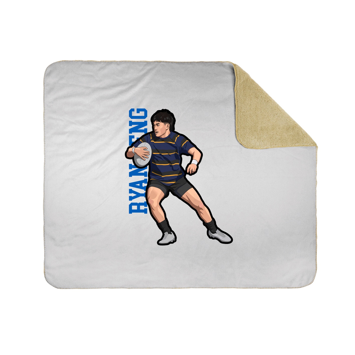 Throw Blanket — Name Vertical in White