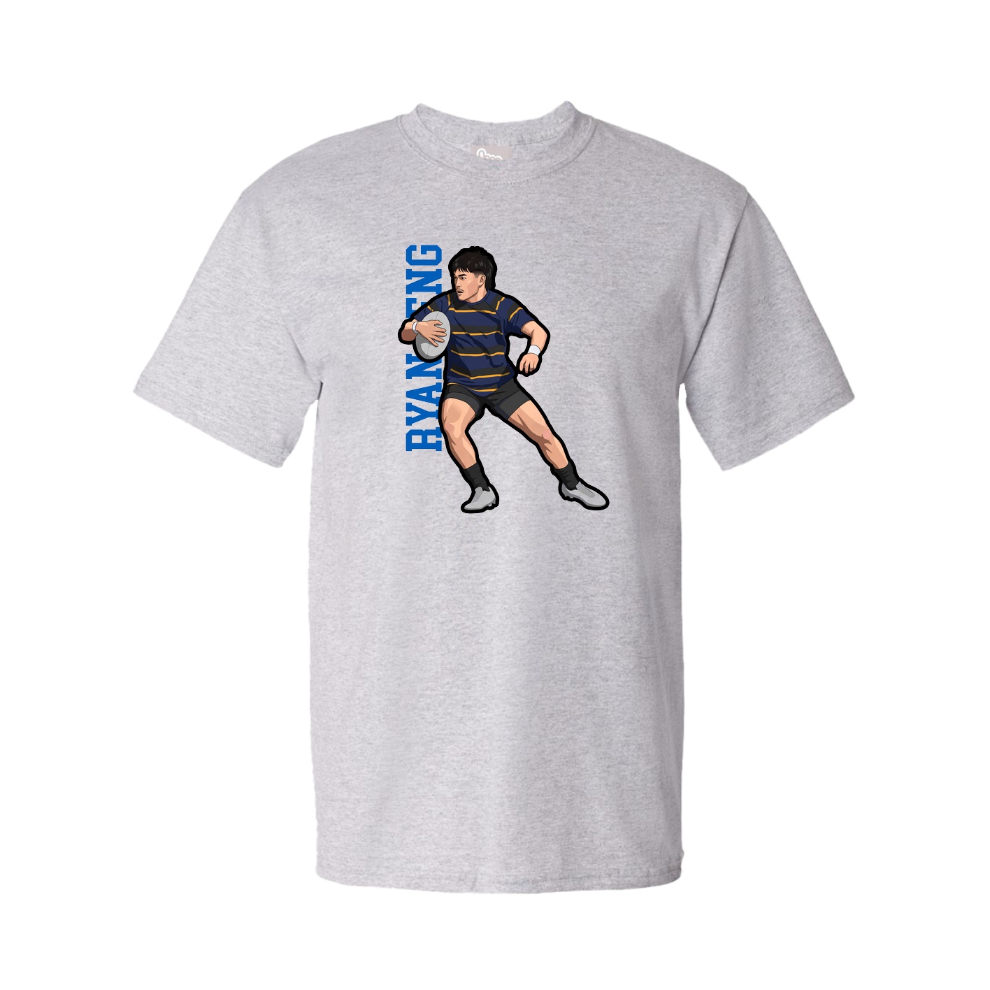 Youth Tee — Name Vertical in Grey